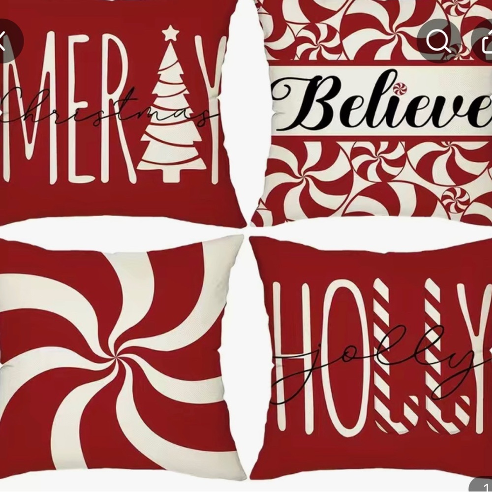 4pcs Merry Christmas Tree Decorative Throw Pillow Cover,18*18I nch Set Of 4 B15